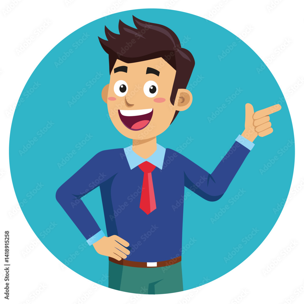 Happy man pointing into a blank copy space spot with two hands Happy man pointing into a blank copy space spot with two hands