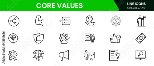 Public Services, service. Set of line icons in linear style. Electricity, water supply, gas supply, drainage, garbage removal, major repairs, heating, cold, hot water. Outline conceptual pictogram