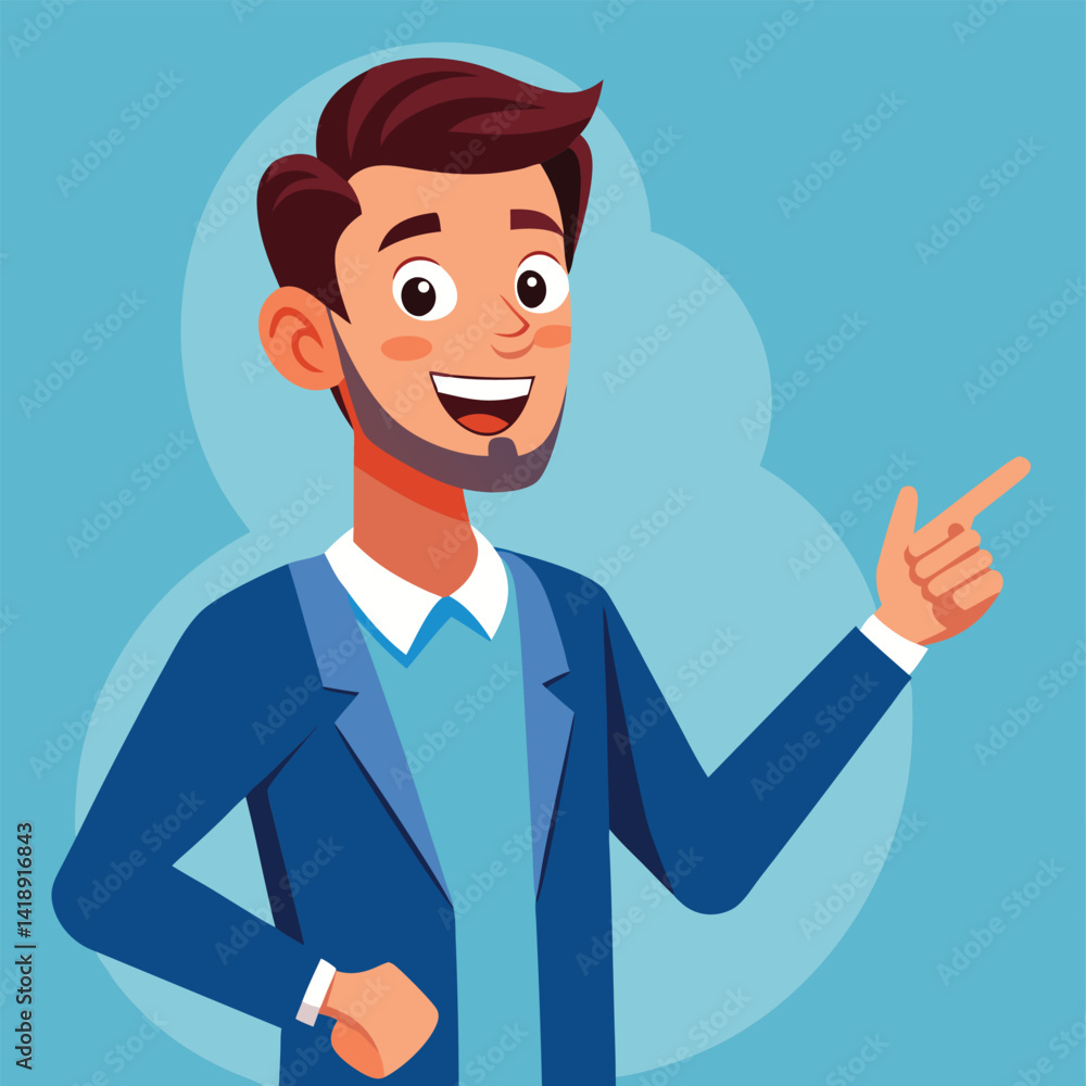 Happy man pointing into a blank copy space spot with two hands Happy man pointing into a blank copy space spot with two hands