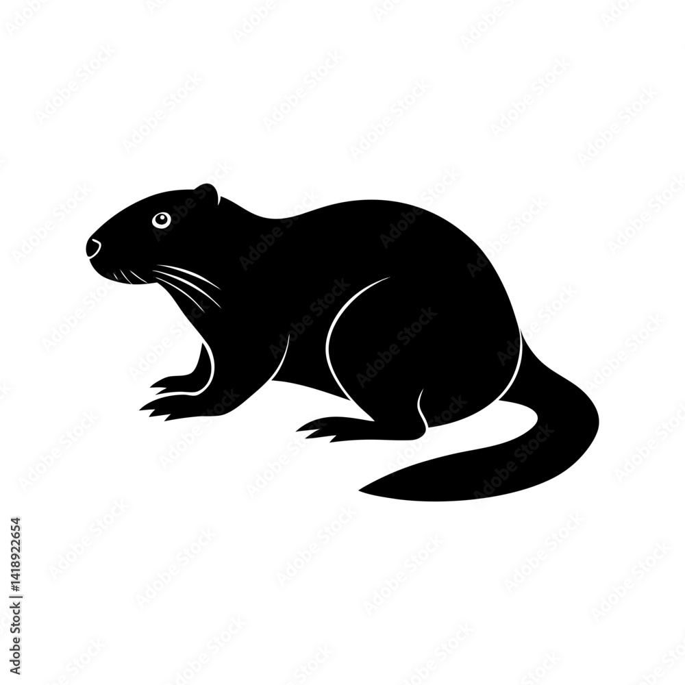 Obraz premium beaver-vector-silhouette illustration