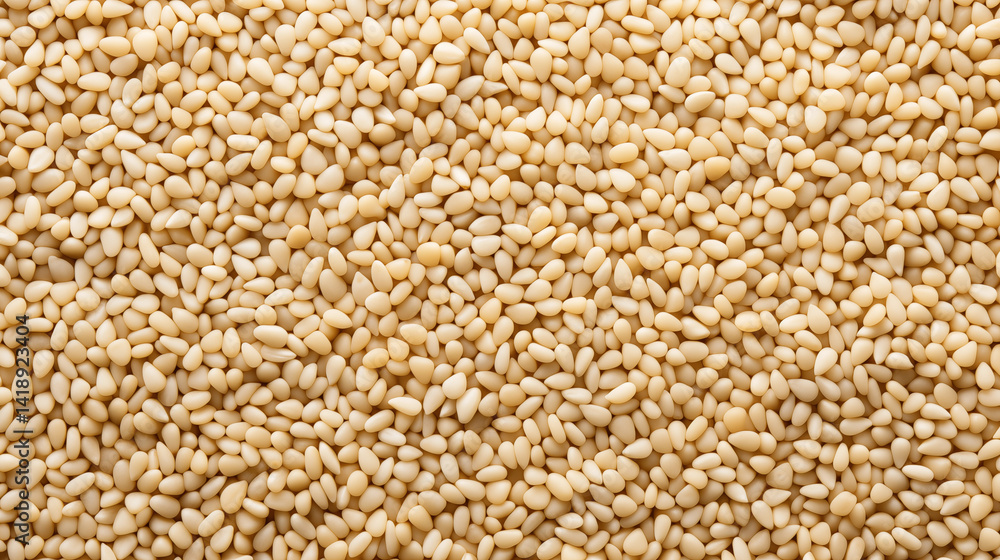 Raw White Sesame Seeds CloseUp Texture Raw White Sesame Seeds CloseUp Texture