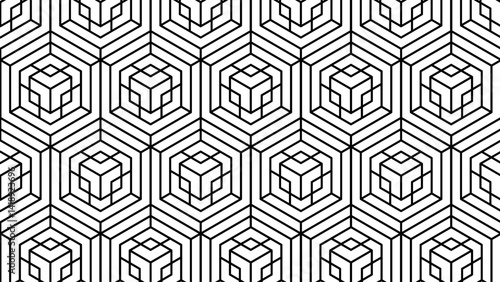 Abstract black white stripe line. geometric triangle texture background. hexagon pattern. retro styled concept. Hexagon mesh design. Modern background with triangle and hexagon shapes pattern.