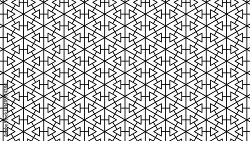 Abstract black white stripe line. geometric triangle texture background. hexagon pattern. retro styled concept. Hexagon mesh design. Modern background with triangle and hexagon shapes pattern.