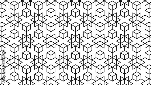 Abstract black white stripe line. geometric triangle texture background. hexagon pattern. retro styled concept. Hexagon mesh design. Modern background with triangle and hexagon shapes pattern.