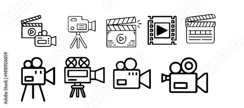 Film industry & Movies vector sign and icon
