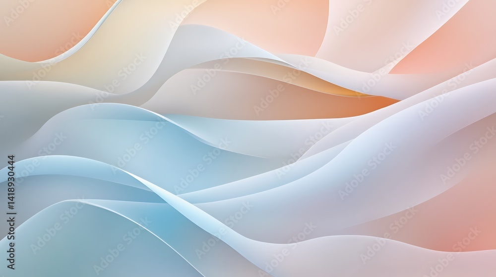 Obraz premium Abstract Pastel Waves Soft Color Design