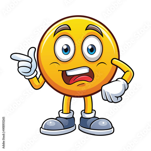 Surprised emoji pointing