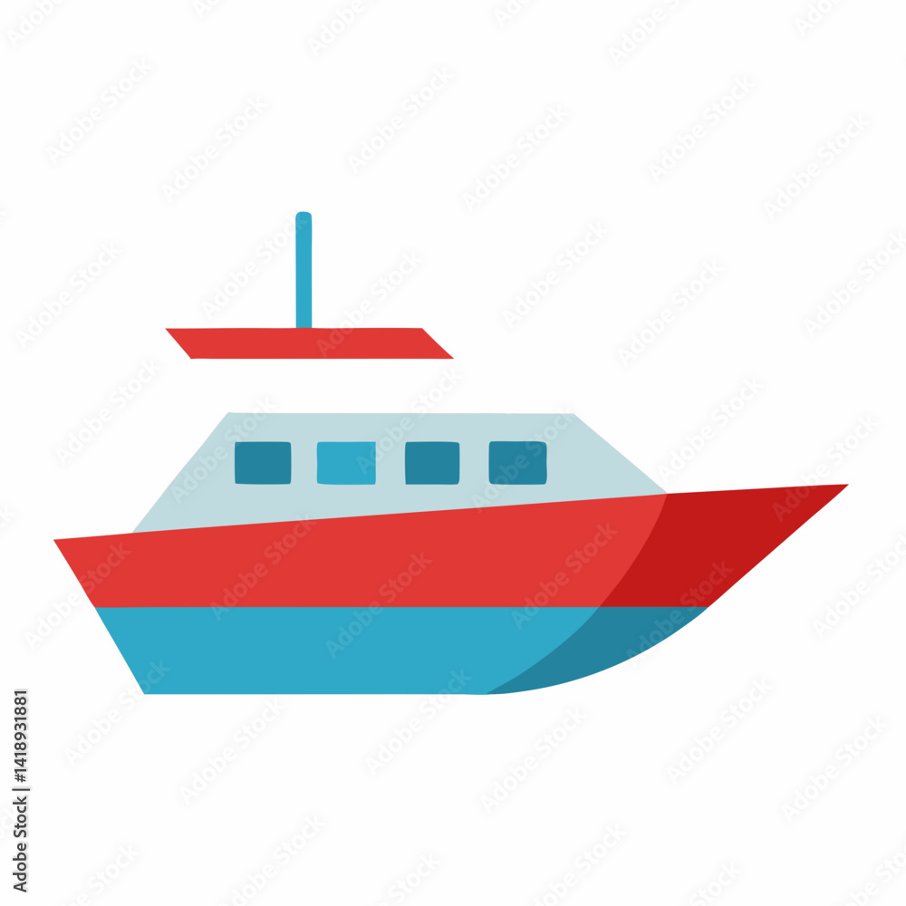 Fototapeta premium ship on white background