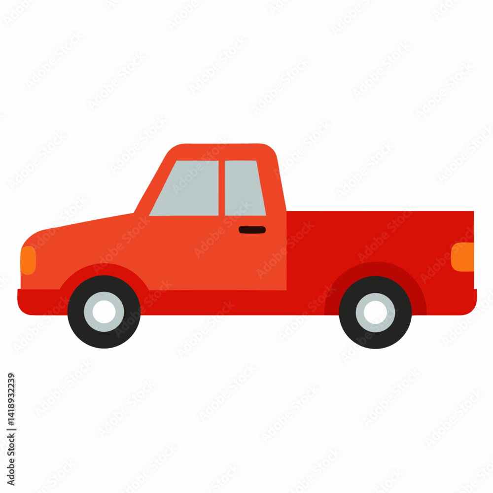 Fototapeta premium red truck isolated on white