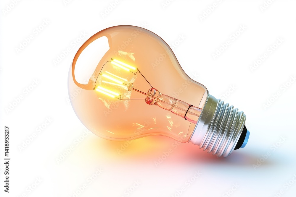 A glowing light bulb symbolizes innovative ideas and creativity. This image captures a vintage style that brings warmth. Perfect for concepts of illumination and inspiration. Generative AI.