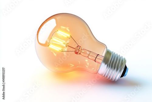 Obraz na płótnie A glowing light bulb symbolizes innovative ideas and creativity. This image captures a vintage style that brings warmth. Perfect for concepts of illumination and inspiration. Generative AI. w salonie
