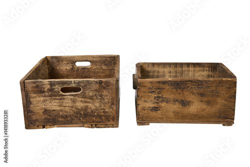 vintage wooden box  Rustic Brown Wood Storage Cube Boxes