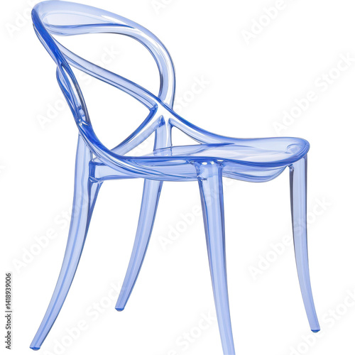 Elegant Clear Chair: A sleek, transparent chair design exudes modern elegance, its form both functional and a statement of refined taste. Capturing the essence of design in the foreground. 