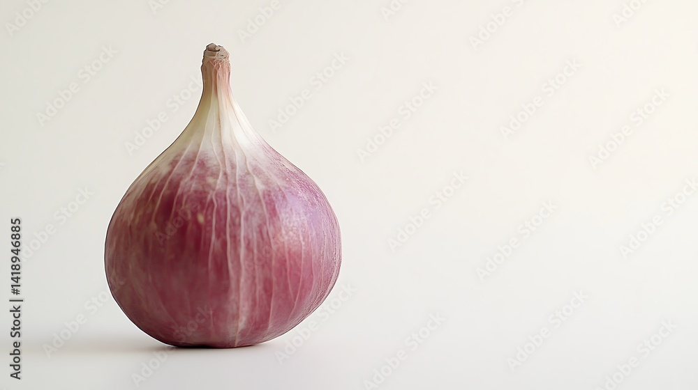 Fototapeta premium Red onion with single, and white background.