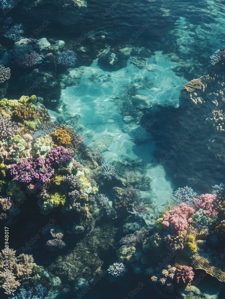 Fototapeta premium Vibrant Coral Reef for Underwater Scene.