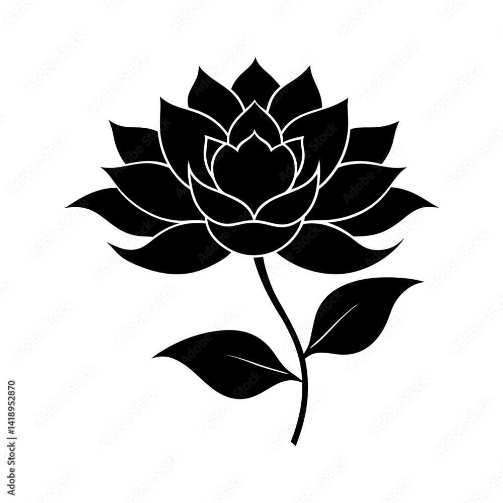 Fototapeta premium flower-vector-silhouette illustration