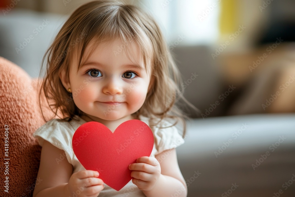 Valentine's day greeting and funny gift. Innocent face cute toddler girl with paper heart in hands. Child's surprise. Charming kid’s love. Affectionate little one. Little cupid. Cute baby. Valentine's day greeting and funny gift. Innocent face cute toddler girl with paper heart in hands. Child's surprise. Charming kid’s love. Affectionate little one. Little cupid. Cute baby.