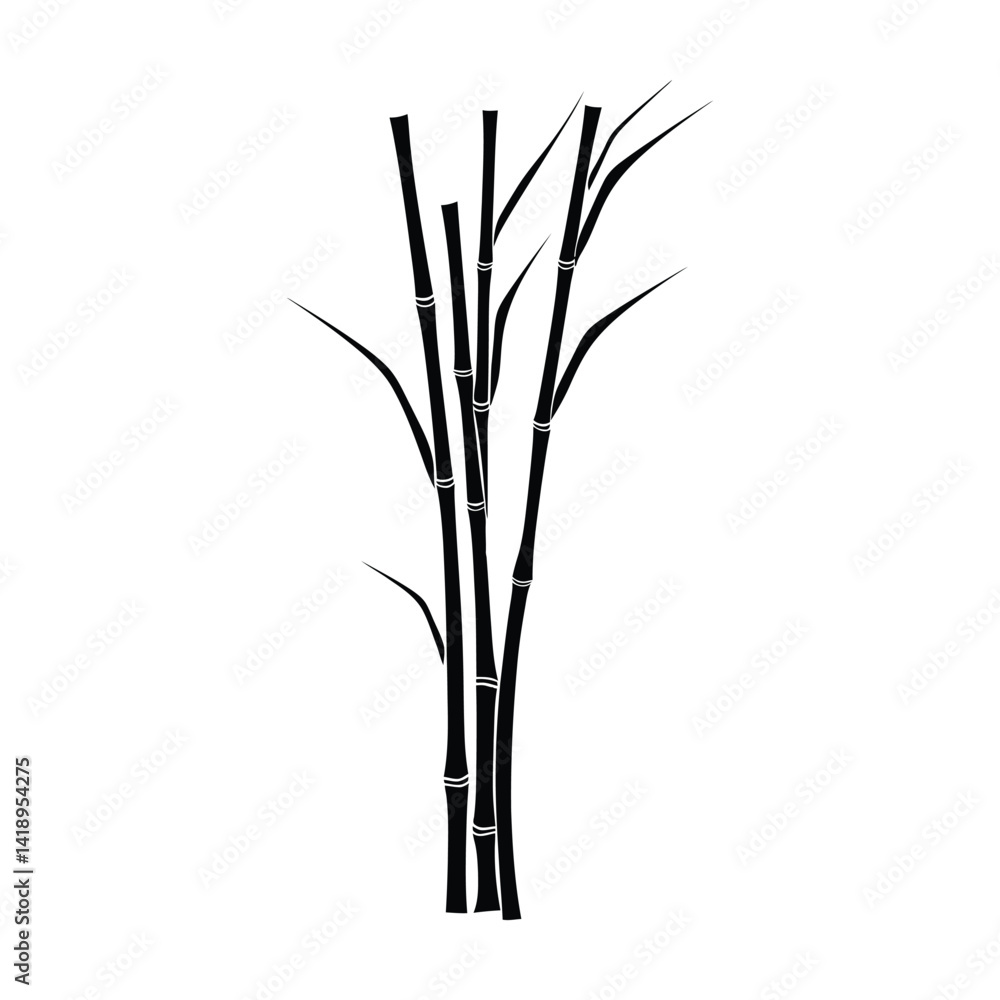 Obraz premium Sugarcane minimalist silhouette design vector art