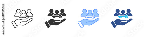 Key Person Multi Style Icon Set Vector 
