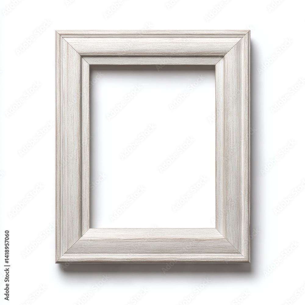 Empty wooden frame, rustic style on white background Empty wooden frame, rustic style on white background