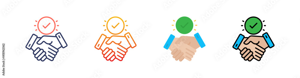 Trust Multi Style Icon Set Vector Trust Multi Style Icon Set Vector