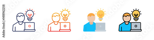 Idea Multi Style Icon Set Vector 
