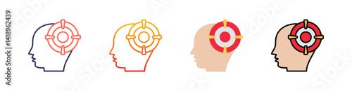 Purpose Multi Style Icon Set Vector 
