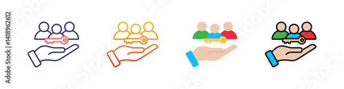 Key Person Multi Style Icon Set Vector 