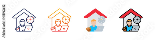 Homework Multi Style Icon Set Vector 