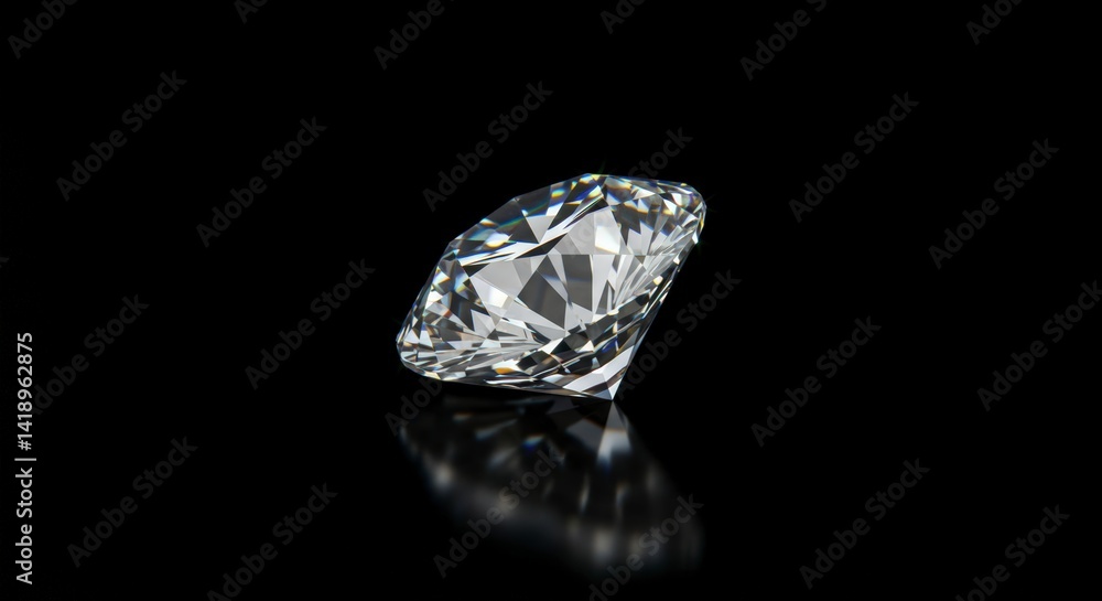 custom made wallpaper toronto digitalSparkling Diamond Close Up on a Dark Reflective Surface