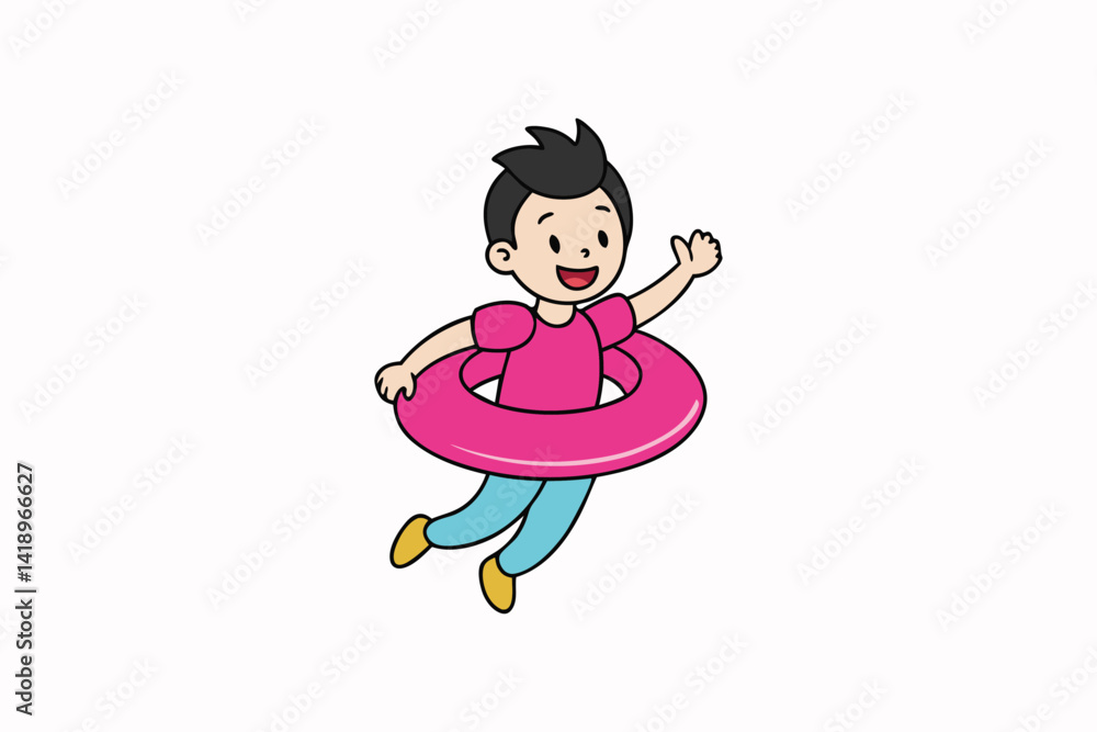 Joyful Boy Running Excited Happy Kid Vector Design Joyful Boy Running Excited Happy Kid Vector Design