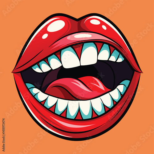 Wallpaper Mural vector illustration of lips Torontodigital.ca