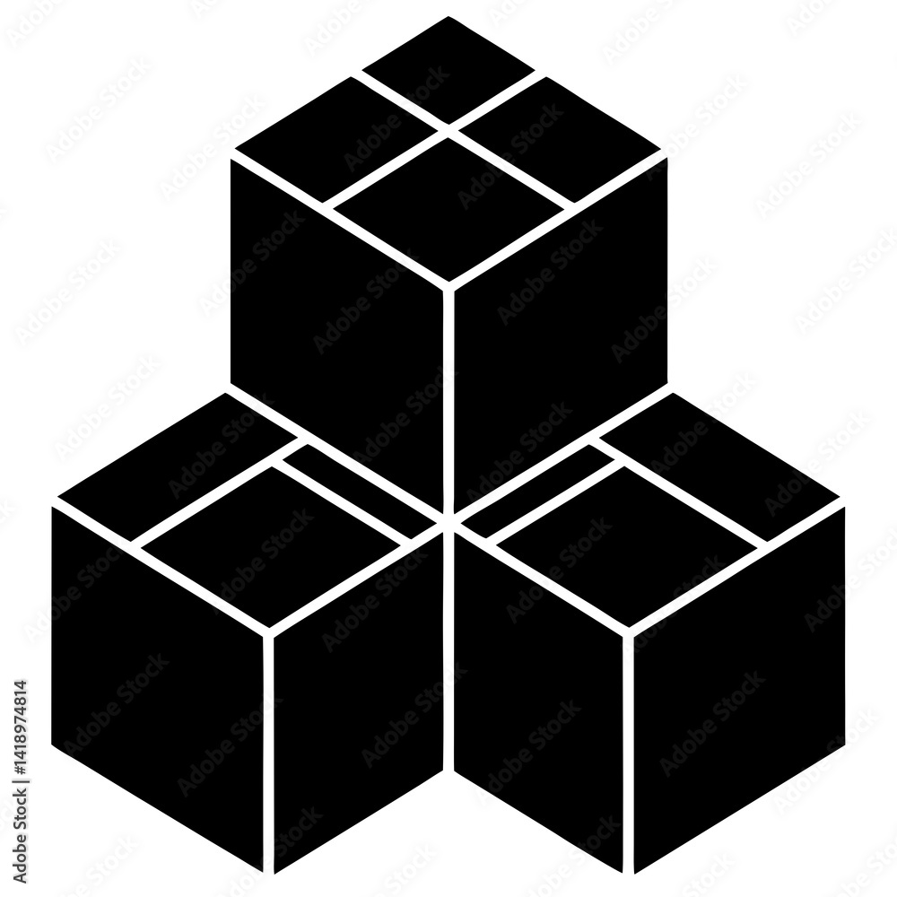 Isometric 3D Blocks isolated on white background Isometric 3D Blocks isolated on white background