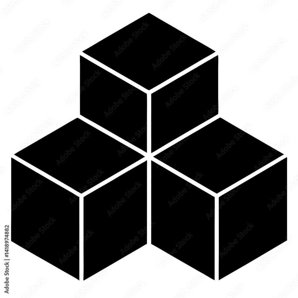 Isometric 3D Blocks isolated on white background Isometric 3D Blocks isolated on white background