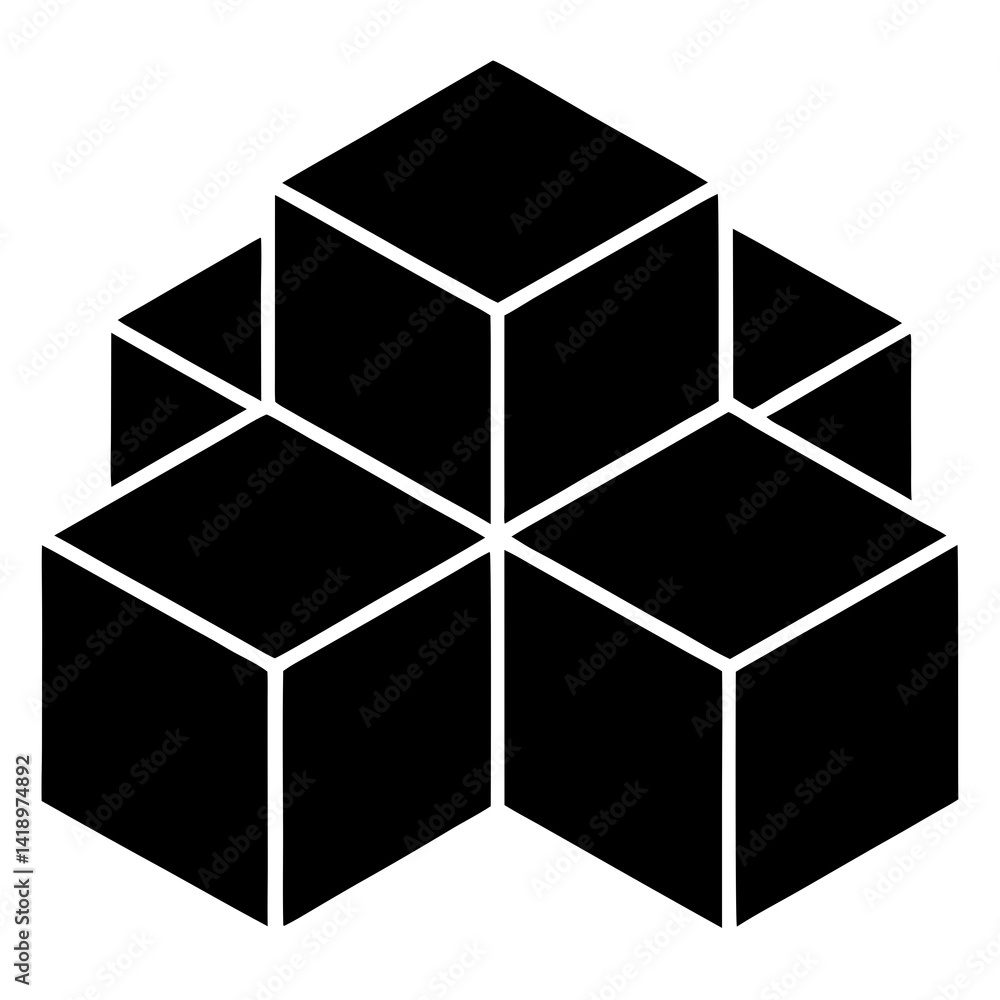 Isometric 3D Blocks isolated on white background Isometric 3D Blocks isolated on white background
