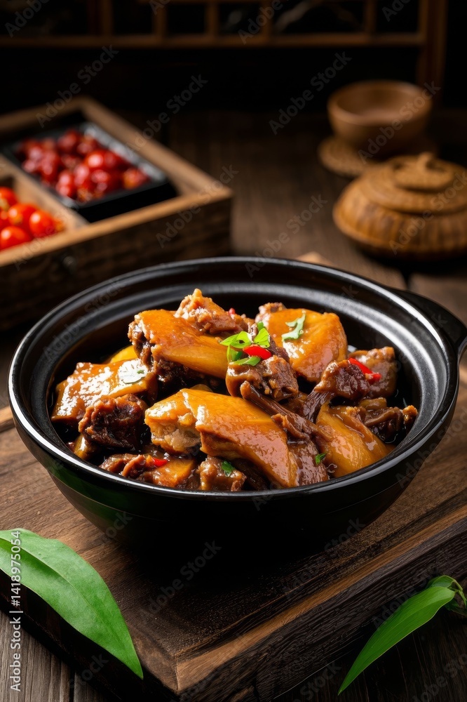Heart-warming and nourishing casserole stew %A home-cooked delicacy stewed over slow fire Heart-warming and nourishing casserole stew %A home-cooked delicacy stewed over slow fire