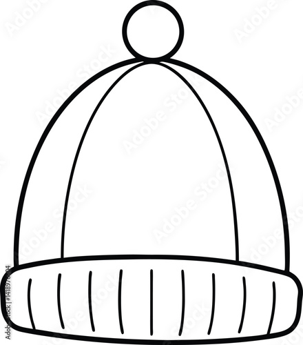 Cozy Winter Hat Icon Vector | Knitted Beanie & Cold Weather Essentials Symbol