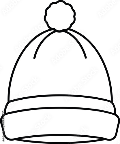 Cozy Winter Hat Icon Vector | Knitted Beanie & Cold Weather Essentials Symbol