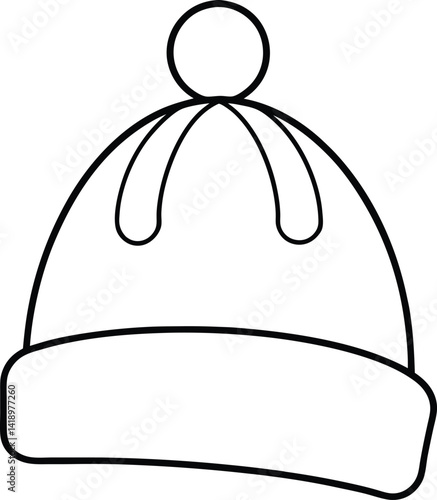 Cozy Winter Hat Icon Vector | Knitted Beanie & Cold Weather Essentials Symbol