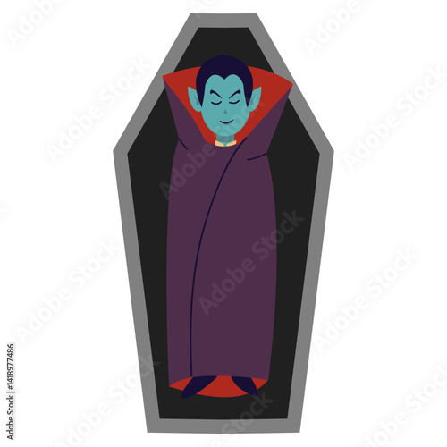 Obraz na płótnie Halloween Vampire Illustration. Flat Vector Character. w salonie