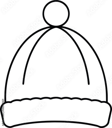 Cozy Winter Hat Icon Vector | Knitted Beanie & Cold Weather Essentials Symbol