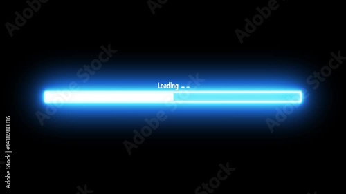 progress bar animation loading from 0 to 100% with alpha channel, white loading bar animate on background