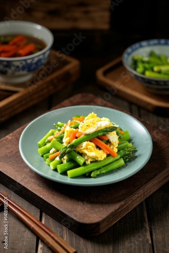 The fresh taste on the spring table%A The beauty of fresh asparagus and eggs