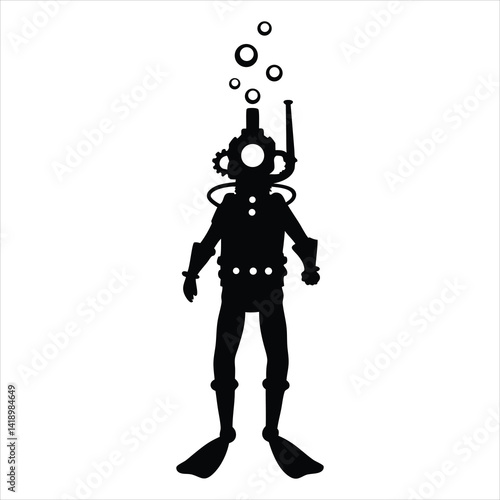 steampunk scuba diver with old