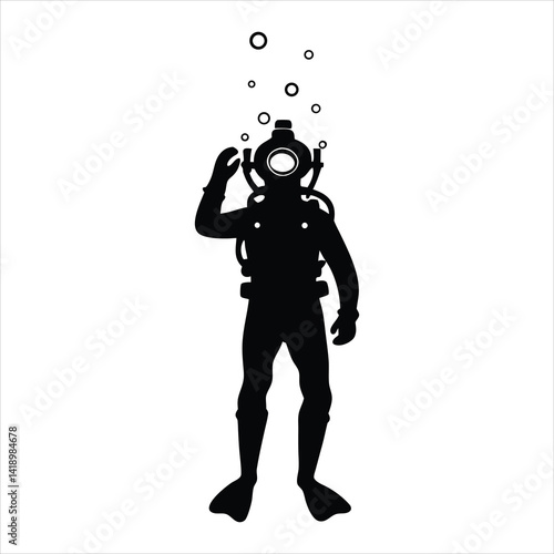 steampunk scuba diver with old