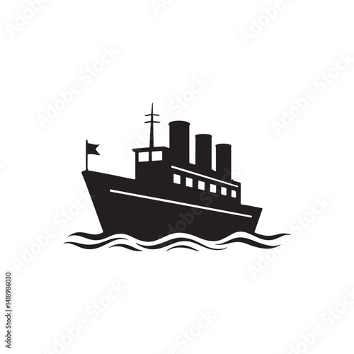 Obraz na plátně Steam Ship Vector Art