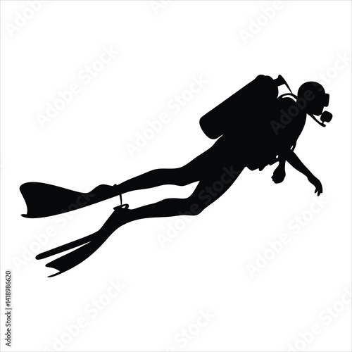 Scuba diver with underwater camera photographing