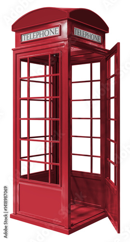 Photography Red public telephone booth