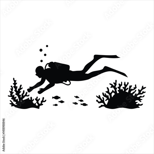 Retro style scuba diving emblem