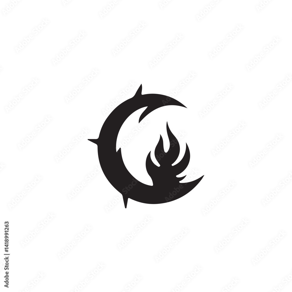 The Night Fire icon vector